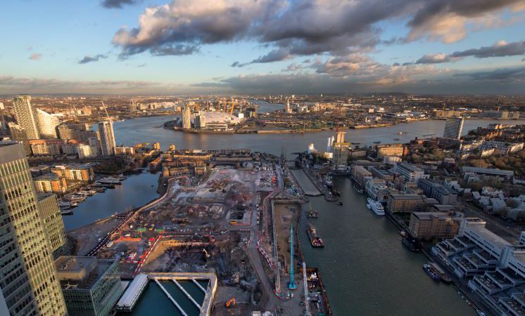 View over London including millennium dome