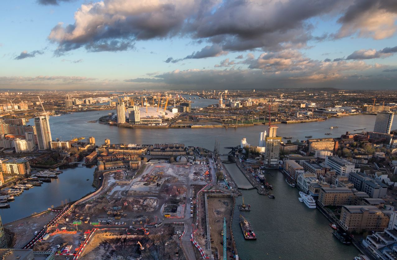 View over London including millennium dome