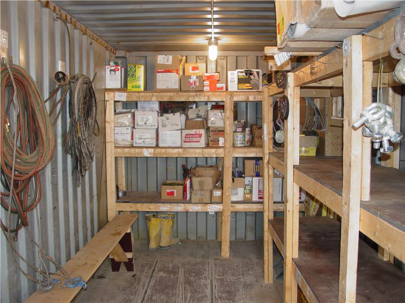 storage room for tools, materials and equipment