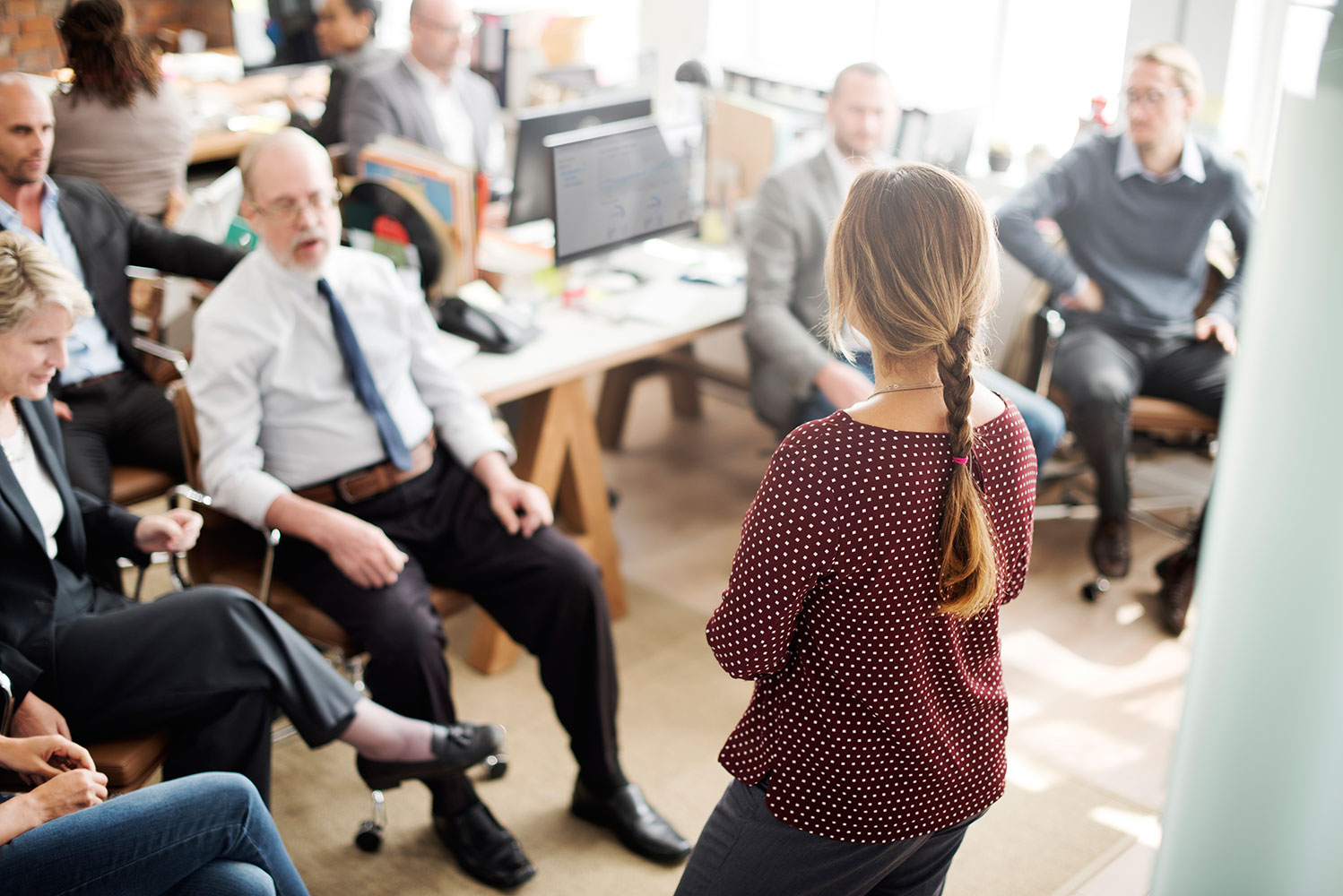 woman leading training session